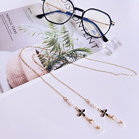 Dây chuyền mặt nạ cỏ bốn lá Dây đeo kính ngọc trai đơn giản Dây đeo mặt nạ đa năng Dây chống thất lạc tai nghe