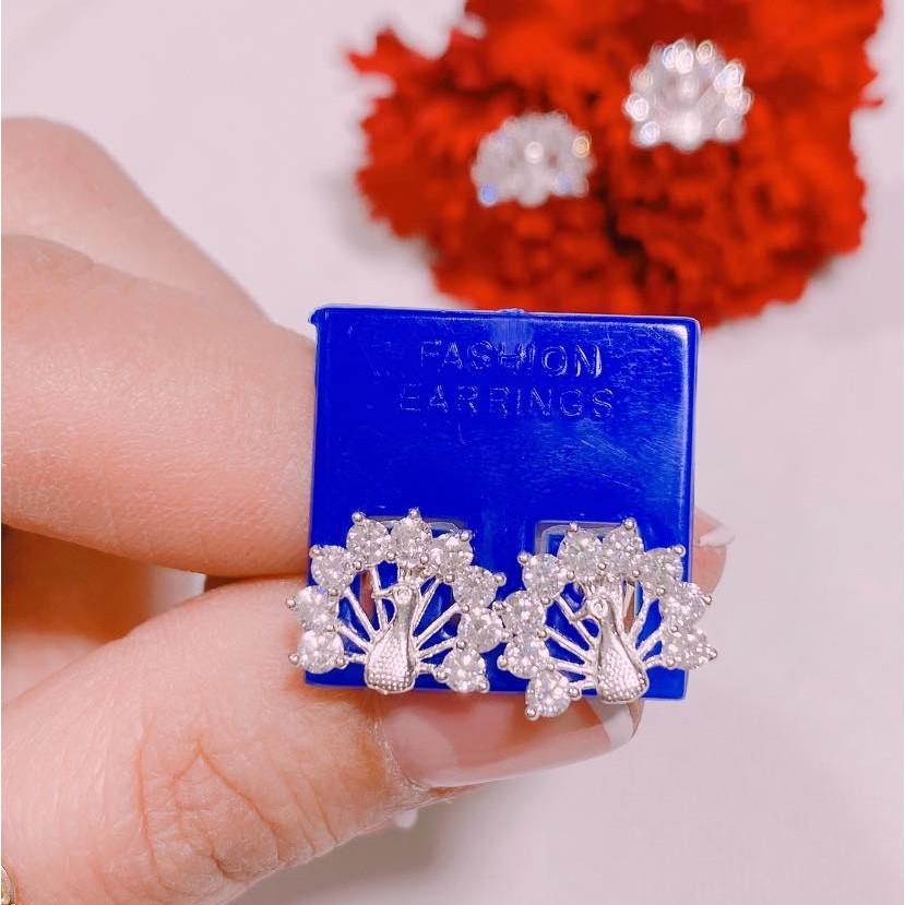 Bồn tai bạc thời trang khuyên bấm tròn mắt xích cá tính chất liệu bằng bạc s925 SA805