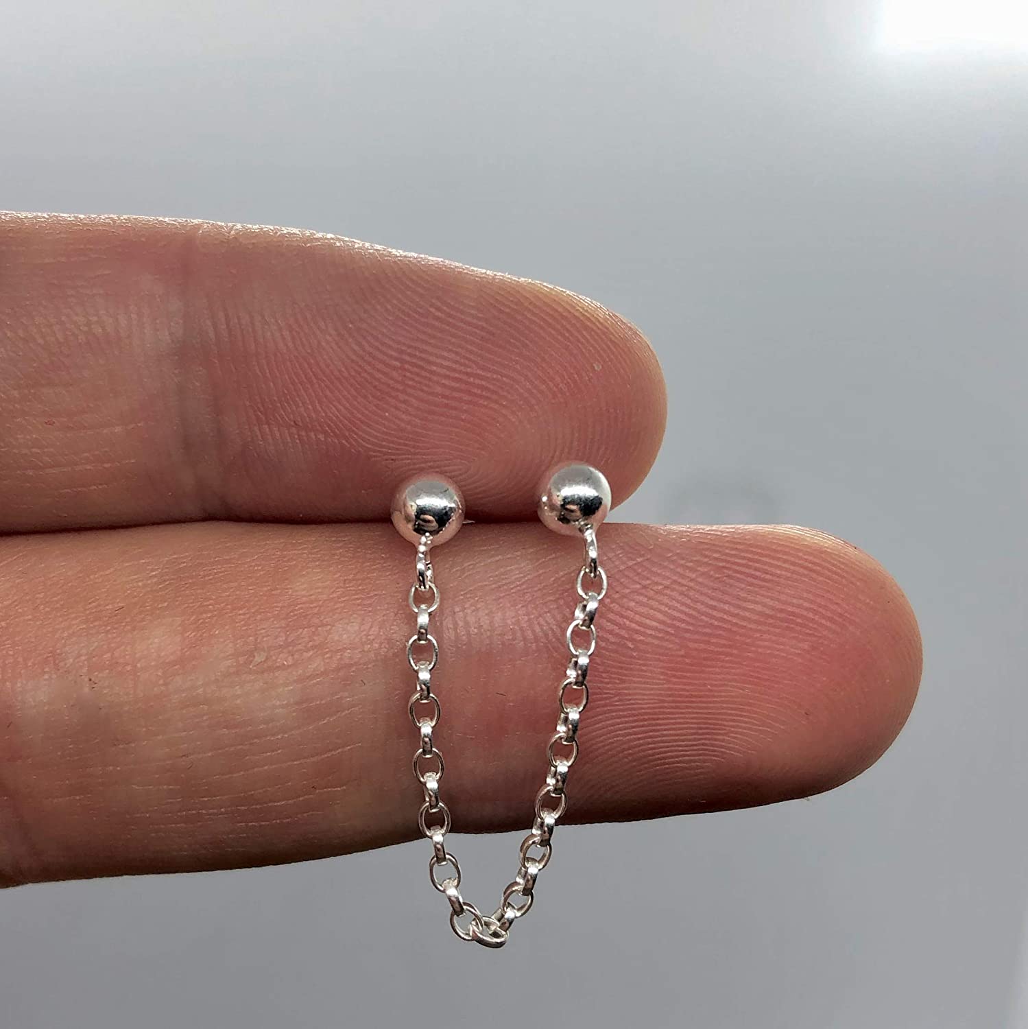 Bông tai xỏ lỗ đinh unisex phiên bản xích đơn tối giản năng động