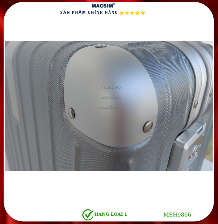 Vali cao cấp Macsim Hanke MSH9866 20 inch màu xám - Hàng loại 1