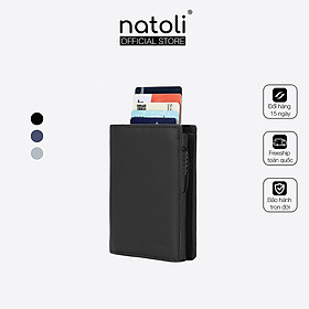 Ví da nam thông minh Thương hiệu Natoli dáng đứng, gập đôi, đựng thẻ cao cấp BST Ryder Wallet V9