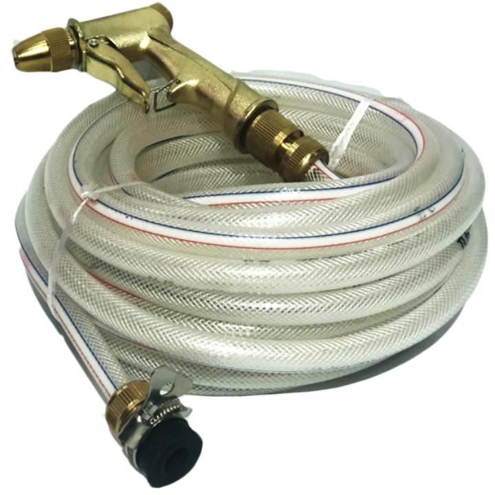 Vòi nước vòi phun nước rửa xe tưới cây tăng áp thông minh + bộ dây bơm nước cao cấp TLG loạI 20m (vòi đồng-dây trắng) 701-1498-1