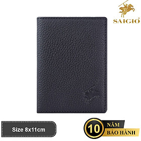 Ví Đựng Thẻ ATM Nhỏ Gọn, Da Bò SMALL PEBBLE Mềm Mại - Bền Bỉ, Chống Xước - Chống Nhăn Tốt, Thiết Kế Hiện Đại, Nhiều Ngăn, Đựng Được Nhiều Thẻ Ngân Hàng, Card Danh Thiếp, Căn Cước Công Dân, Dáng Đứng - Gập 2 – Hàng Chính Hãng SAIGIO