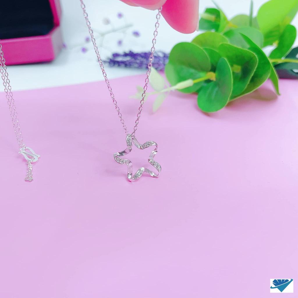 Dây chuyền nữ thời trang cao cấp chất liệu bằng bạc Ý xi kim SA0013