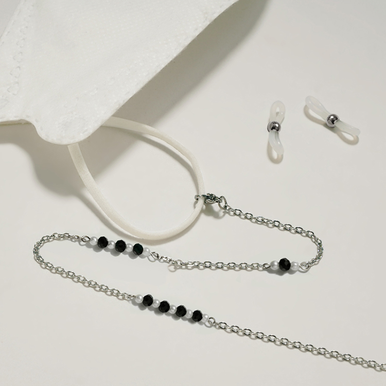 Dây kính hạt đen trắng mix phụ kiện kính dây đeo khẩu trang mặt nạ dây đeo airpod