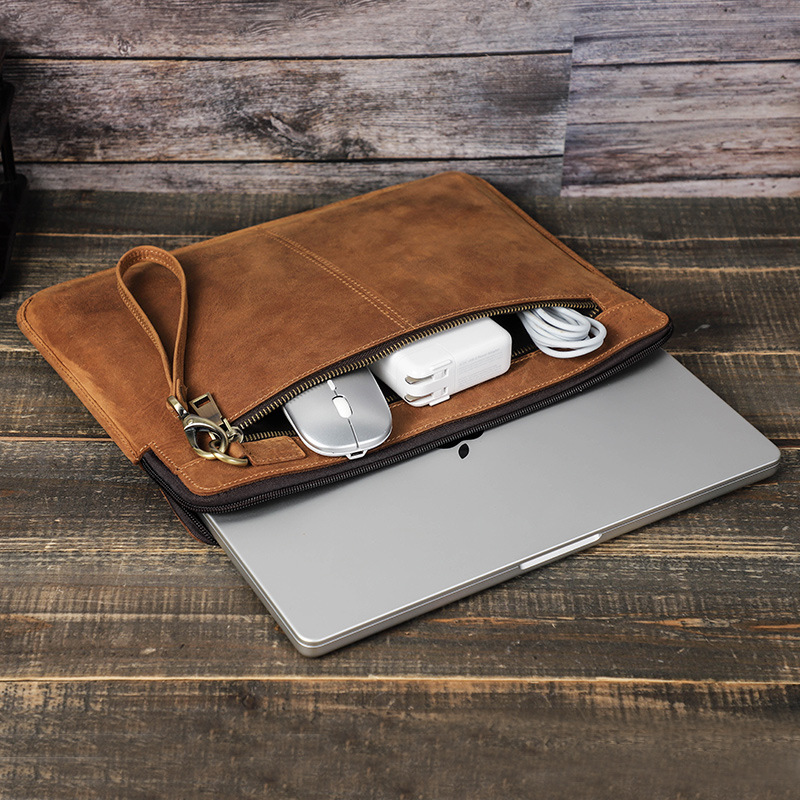 Bao Da Ngựa, Cặp Da, Túi đựng Laptop dành cho Macbook Pro 14 inch / Pro 13 inch / Air / XPS / Laptop 14 inch - Hàng Chính Hãng