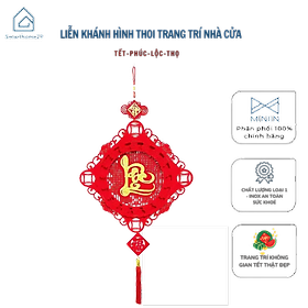 Dây Treo Khánh Quạt Khánh Vuông Liễng Nhung Đỏ chữ TẾT - PHÚC -LỘC - THỌ Decor Trang Trí Tết Năm Mới - HÀNG CHÍNH HÃNG MINIIN