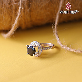 Nhẫn bạc nữ đá saphire đường kính 17 mm mệnh thủy, mộc - Ngọc Quý Gemstones