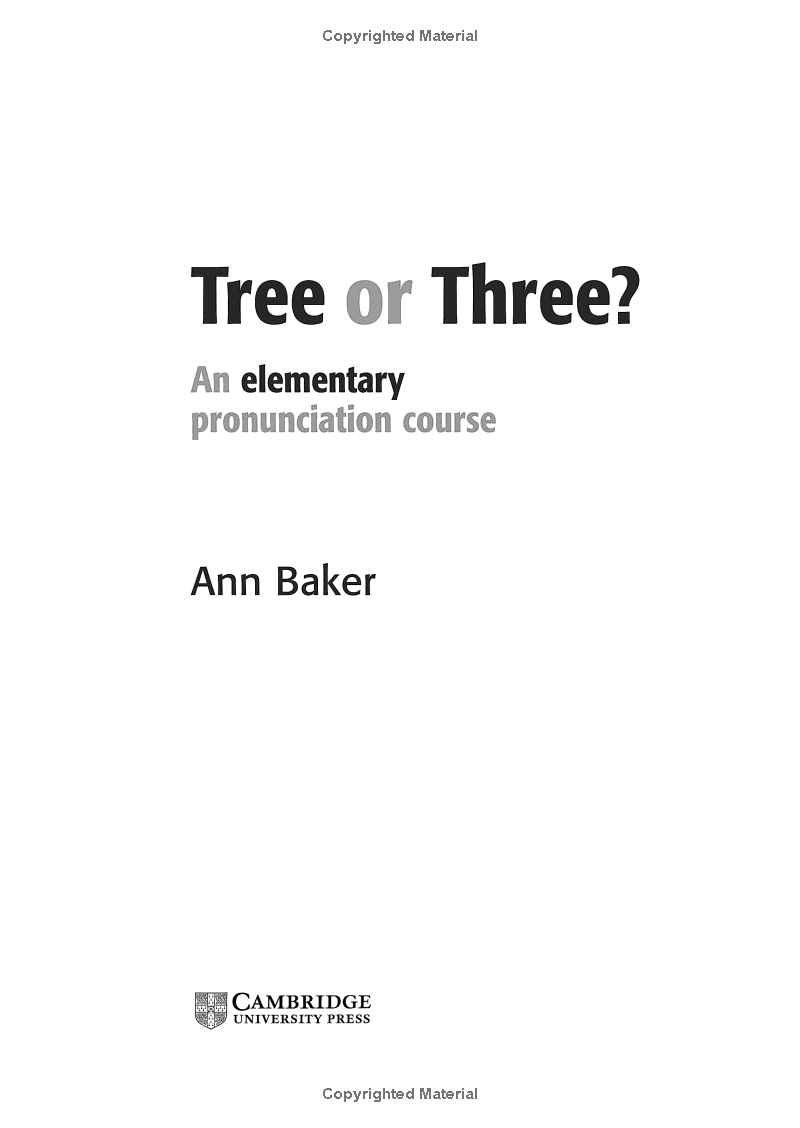 Tree or Three? An Elementary Pronunciation Course (2nd Edition)