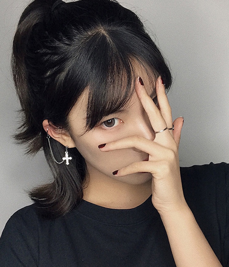 Bông tai mặt dây chuyền thánh giá thời trang gothic cá tính
