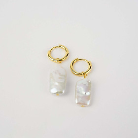 Bông Tai Ngọc Trai FW Baroque UK Style (Rectangle Link Pearl) - MOOON Jewelry