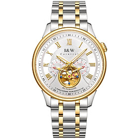 Đồng hồ nam chính hãng IW Carnival IW613G-1,Kính sapphire chống xước,Chống nước 50m,BH 24 tháng,Máy Cơ Automatic nhật bản,dây thép không gỉ 316L,mặt trắng dây trắng vàng lộ cơ 
