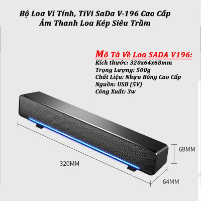 Loa Máy Tính Doron V-196 - Âm Thanh Siêu Trầm 4D, Bass Êm - Hàng Chính Hãng