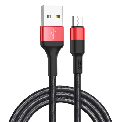 Cáp sạc nhanh 2A Hoco X26 chân Micro vải dù siêu bền truyền dữ liệu nhanh chóng cho Android - Hàng chính hãng