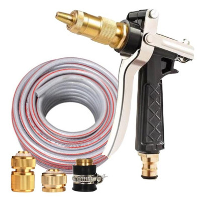Rửa xe tưới cây Bộ dây và vòi xịt tăng áp lực nước 300% loại 25m cút đồng,nối đồng 206236