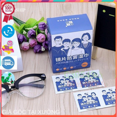 Khăn Lau Kính Nano Hộp 100 Miếng Khăn Giấy Chống Bám Hơi Nước, Giấy Lau Kính Chống Mờ Sương, Mồ Hôi, Chống Nhờn