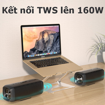 Loa Nghe Nhạc Bluetooth Công Suất 80W Dung Lượng Pin 6600mAh Kết nối Bluetooth, USB, Thẻ nhớ, Line in 3.5mm, Chíp DSP khuyếch đại âm thanh cao cấp, Kết nối đôi lên 160W Sạc nhanh Type C - Hàng Chính Hãng PKCB