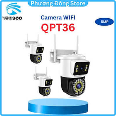 Camera IP Yoosee PTZ Ngoài Trời 2 Màn Hình 5MPX Xem Đêm Có Màu, Hỗ Trợ Đàm Thoại 2 Chiều Xoay 360 Độ - Hàng Chính Hãng