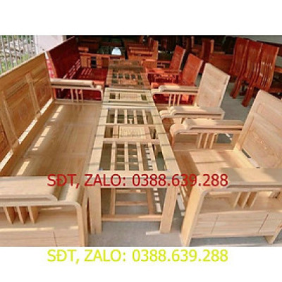 Bộ Ghế Gỗ Phòng Khách - Tay Hai Tầng