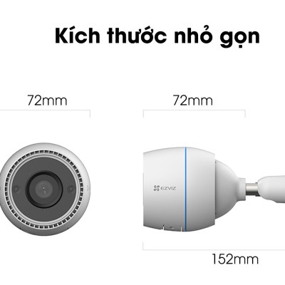 Camera wifi ngoài trời EZVIZ C3TN 3MP - Hàng chính hãng - thẻ nhớ 64gb
