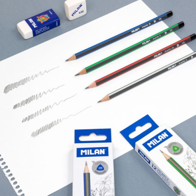 Viết chì 2B tam giác Milan 071230412 (Vỉ 2 Cây)