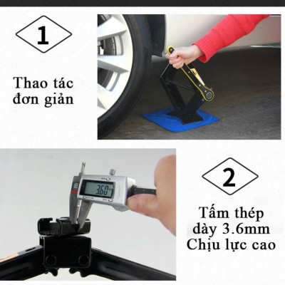 Bộ Kích Gầm Ô Tô, Kích Thay Lốp Cho Xe Hơi Có Đòn Bẩy Nâng Gầm Dễ Dàng Trọng Tải 2 Tấn