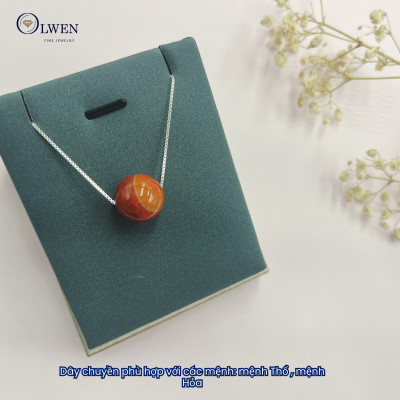 Dây Chuyền Bạc Nữ S925 Gắn Đá Mã Não BAC_NL11