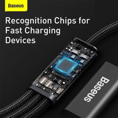 Cáp sạc Baseus Rapid Series Fast Charging & Data Cable 3-in-1 PD 20W CAMLT-SC01 - Hàng chính hãng
