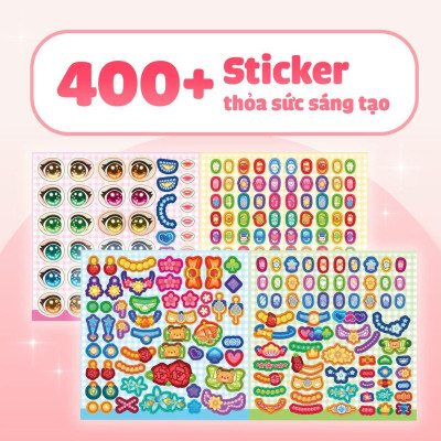 Sách Tiệm làm Nail - Công chúa Cổ Tích (400+ stickers dễ thương) - Sách bóc dán sticker cho bé gái - Megabook