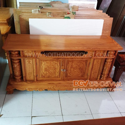 Kệ Tivi Cổ Điển Gỗ Gõ Đỏ Đẹp Giá Rẻ 1m4 Nội Thất