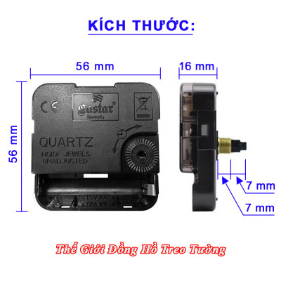 Máy Đồng Hồ Eastar Kim Trôi Cao Cấp + Bộ Kim Đao (Kim Nhọn) Màu Vàng Đồng và Kèm theo 1 Pin Tiểu AA