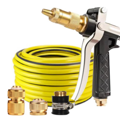 Rửa xe tưới cây Bộ dây và vòi xịt tăng áp lực nước 300% loại 25m cút đồng,nối đồng 206236