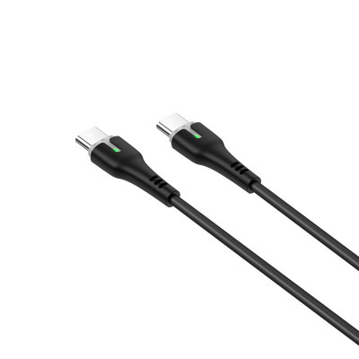 Cáp sạc nhanh Hoco Type-C sang Type-C công suất 60W có đèn Led báo sạc - Hàng chính hãng