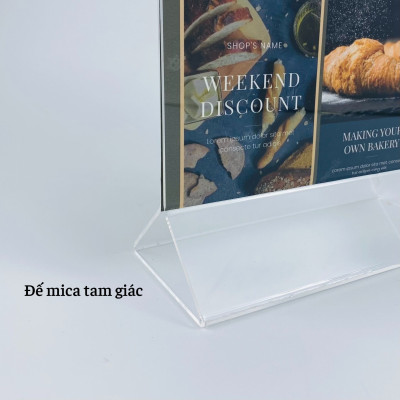 Kệ mica 2 mặt Enter E02 150x210mm chân tam giác A5 đứng