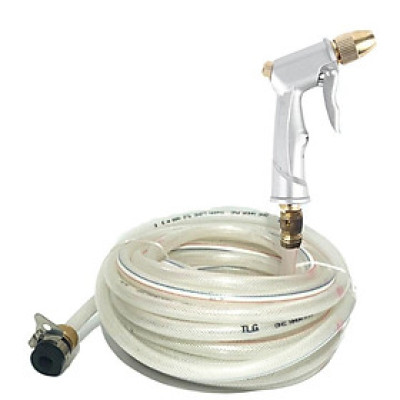 Vòi nước vòi phun nước rửa xe tưới cây tăng áp thông minh + bộ dây bơm nước cao cấp TLG loạI 20m (vòi bạc-dây trắng) 701498-1