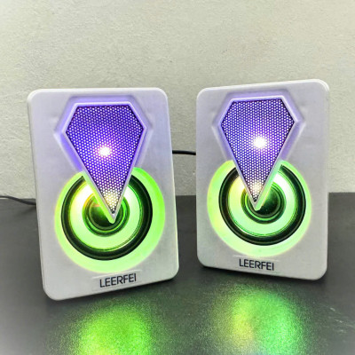 Loa vi tính để bàn SUPER BASS cực đã, có LED, dòng loa cao cấp cho laptop, pc, điện thoại MÀU ĐEN - Hàng Nhập Khẩu