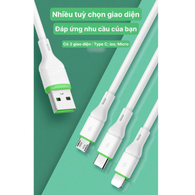 Dây sạc nhanh LI-TOP LX11 chân IOS (Túi) công suất 66W, Kim Ánh cho dùng thử 30 ngày, bảo hành hàng chính hãng 12 tháng