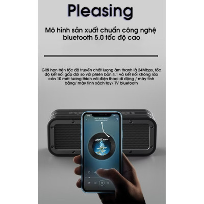 Loa Bluetooth speaker Loa di động chip DPS khuyếch đại âm thanh công suất lớn 50W Kết nối TWS lên 100W Hàng Chính Hãng