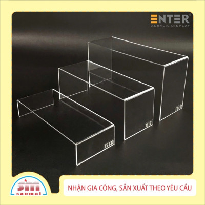 Kệ livestream, Kệ mica chữ U trong suốt để đồ đa năng, Kệ trưng bày mica 3 mặt uốn Enter TB131 200x80x80mm mica dày 3mm (20)