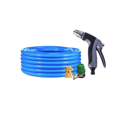 Bộ dây vòi xịt nước rửa xe,tưới cây tăng áp 3 lần 10m (cút đồng nối nhựa xanh) 206817