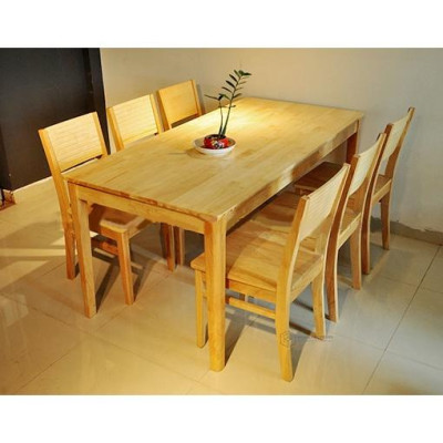 Bộ bàn ăn cherry tự nhiên mặt gỗ 1m6 + 6 ghế cherry  Thương hiệu Nội Thất Bình Long 