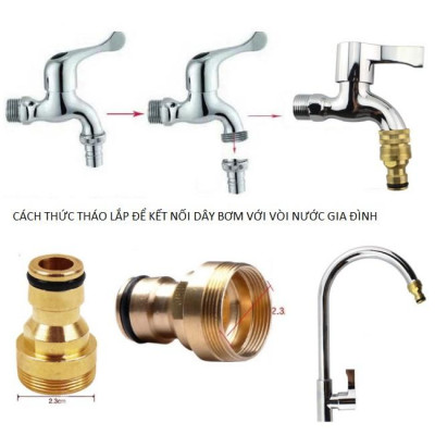 Bộ dây vòi xịt nước rửa xe, tưới cây . tăng áp 3 lần, loại 7m, 10m 206701 đầu đồng, cút, + tặng khăn phượt