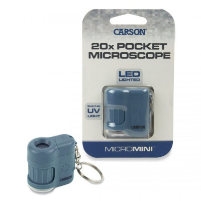  Kính hiển vi bỏ túi Carson MicroMini MM-280B 20x (có đèn LED, đèn tia cực tím UV kiểm tra tiền) - Hàng chính hãng