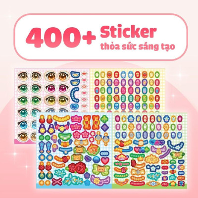 Sách Tiệm làm Nail - Công chúa Cổ Tích (400+ stickers dễ thương) - Sách bóc dán sticker cho bé gái - Megabook
