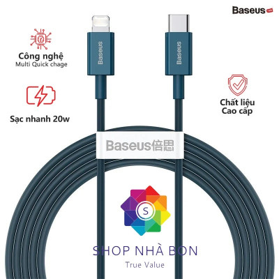 Cáp sạc nhanh siêu bền Type C 20W cho iPhone 12 / iPhone 11 Series (Type-C to Iphone PD 20W/18W Fast charge & 480Mbps Data, TPE Cable) -màu Đỏ hàng nhập khẩu