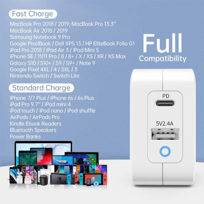 Adapter Củ Sạc Nhanh GaN 65W 1 Cổng USB, 1 Cổng Type C CHOETECH PD8002 Kèm Cáp Type C 65W Sạc Cho Macbook, Laptop, Smartphone - Hàng Chính Hãng