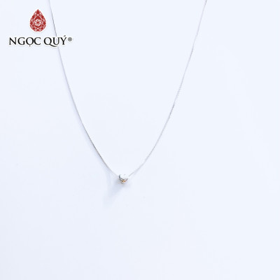 Dây chuyền bạc mặt trái tim xỏ ngang - Ngọc Quý Gemstones