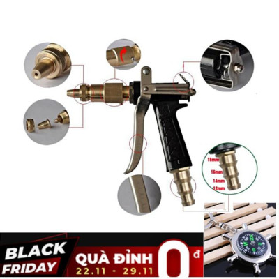 Bộ dây vòi xịt nước rửa xe, tưới cây . tăng áp 3 lần, loại 3m, 5m 206236Uđầu đồng, cút đồng+ tặng túi đựng bút