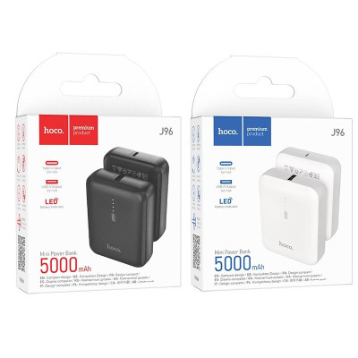 Pin sạc dự phòng J96 – Hàng Chính Hãng 5000mah 1 cổng sạc 5V - 2A có đèn led hiển thị dung lượng pin