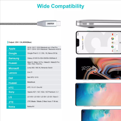 Dây Cáp Sạc Nhanh Type C To C 60W Dài 1.8M, Dây Nylon Dù Sạc Nhanh Cho iPhone 15, iP16, Android CHOETECH CC0005 - Hàng Chính Hãng